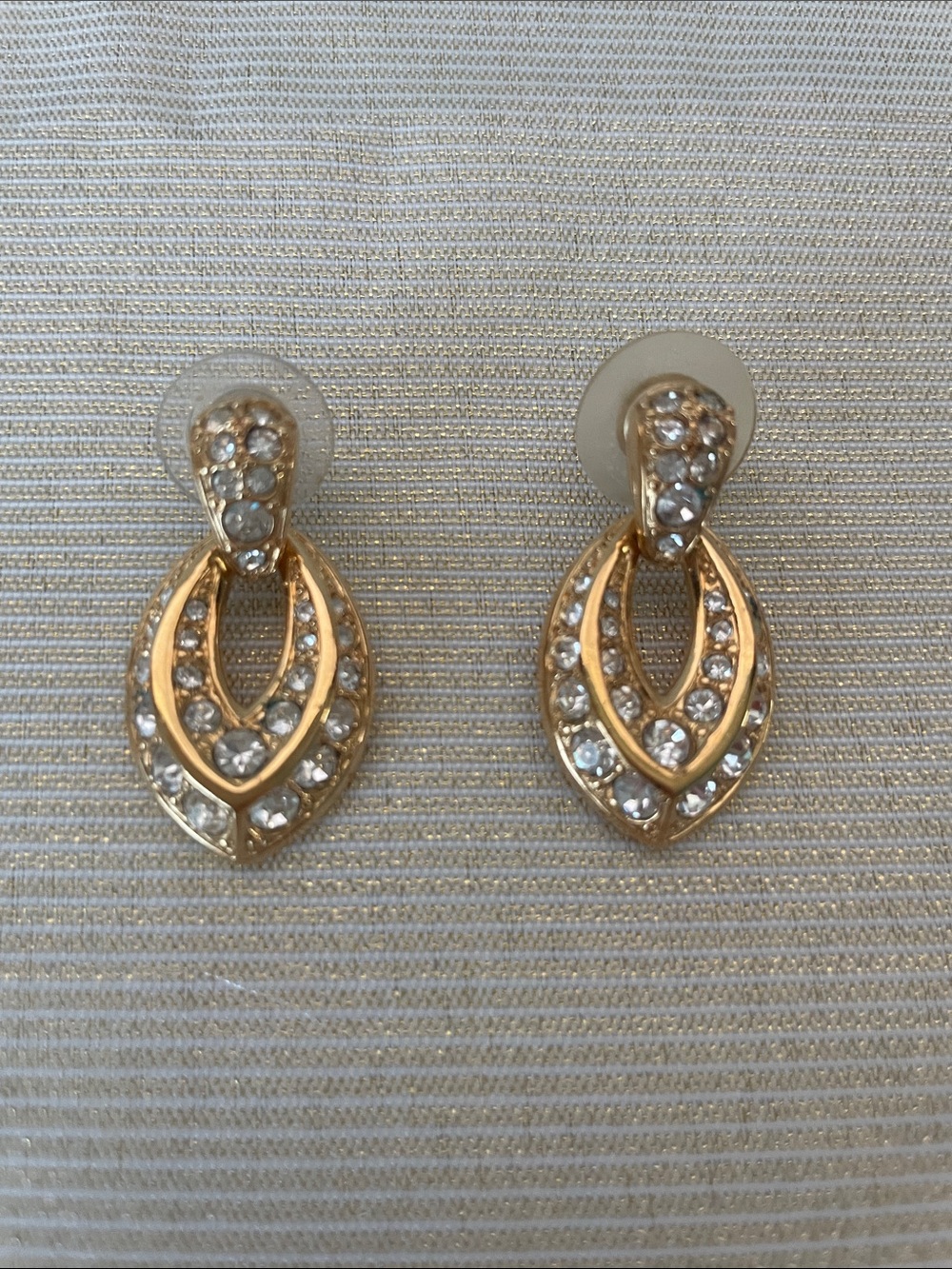Swarovski Gold Crystal Drop Earrings